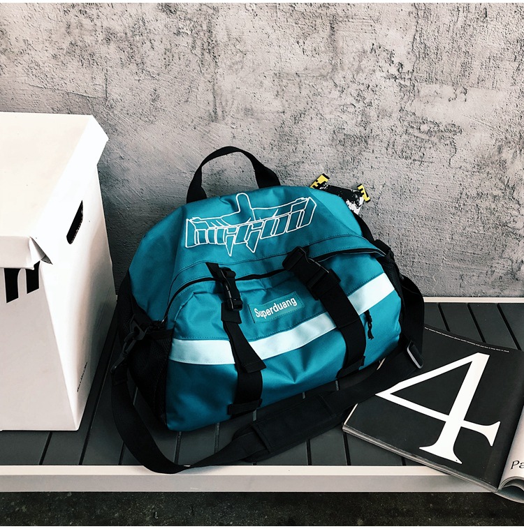 2020 New Trendy Korean Style All-Matching Work Clothes Mechanical Style Oxford Cloth Messenger Bag Couple Men and Women Casual Shoulder Big Bag