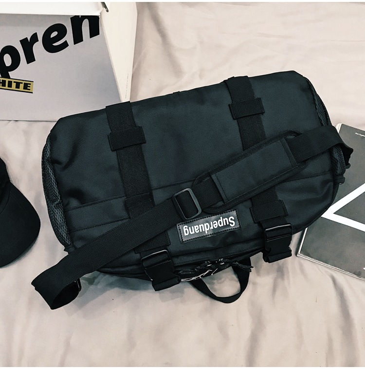 2020 New Trendy Korean Style All-Matching Work Clothes Mechanical Style Oxford Cloth Messenger Bag Couple Men and Women Casual Shoulder Big Bag