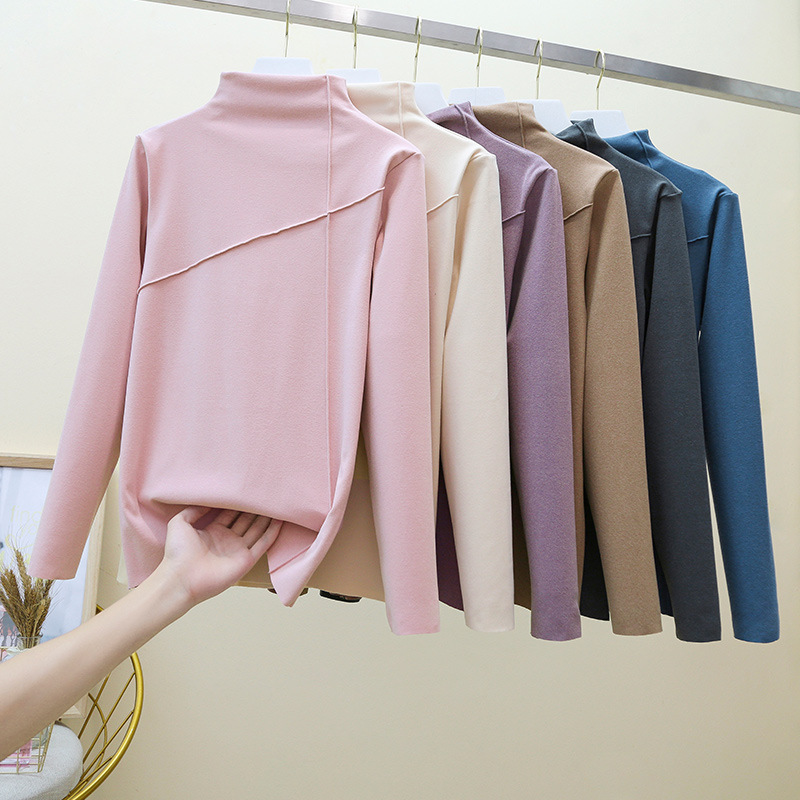Thermal Clothes Women&#039;s Autumn and Winter plus Size Turtleneck Bottoming Shirt Long Sleeves Outerwear Tshirt Women