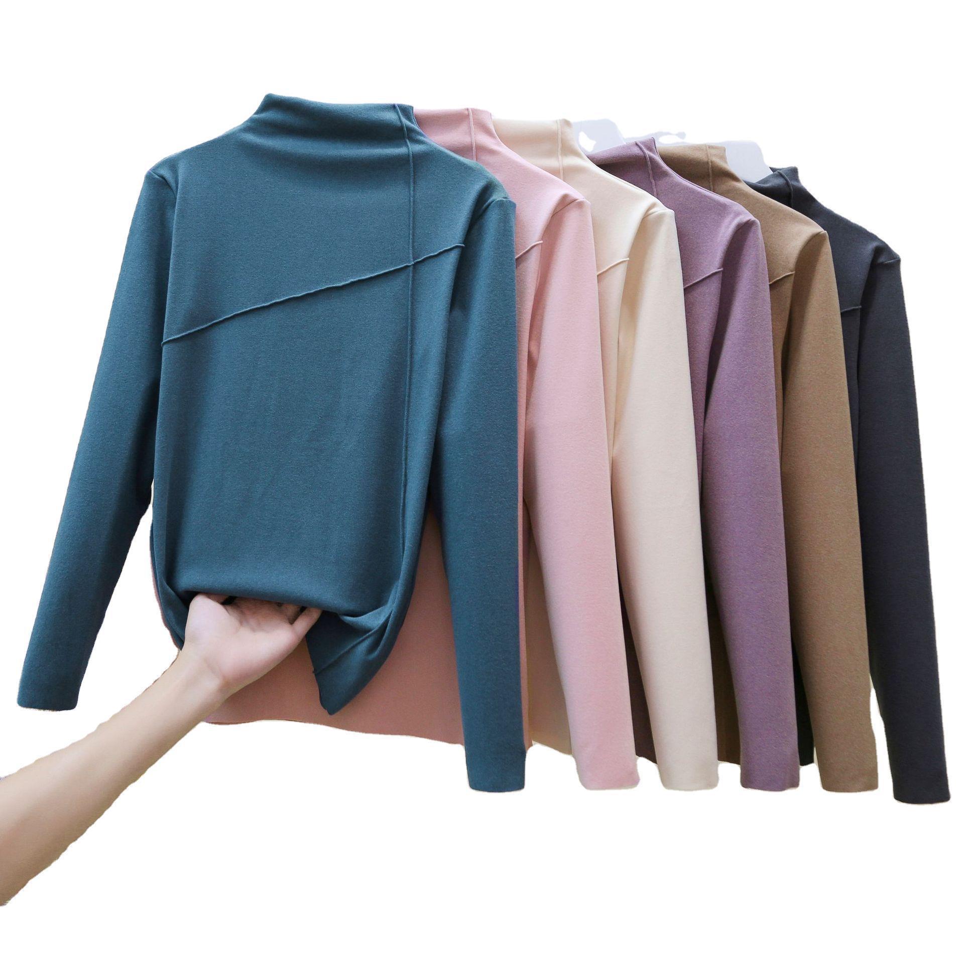 Thermal Clothes Women&#039;s Autumn and Winter plus Size Turtleneck Bottoming Shirt Long Sleeves Outerwear Tshirt Women