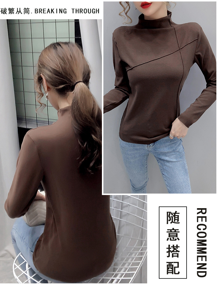 Thermal Clothes Women's Autumn and Winter plus Size Turtleneck Bottoming Shirt Long Sleeves Outerwear Tshirt Women Thermal Clothes Women's Autumn and Winter plus Size Turtleneck Bottoming Shirt Long Sleeves Outerwear Tshirt Women
