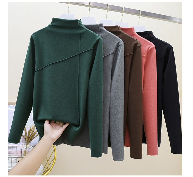 Thermal Clothes Women's Autumn and Winter plus Size Turtleneck Bottoming Shirt Long Sleeves Outerwear Tshirt Women Thermal Clothes Women's Autumn and Winter plus Size Turtleneck Bottoming Shirt Long Sleeves Outerwear Tshirt Women
