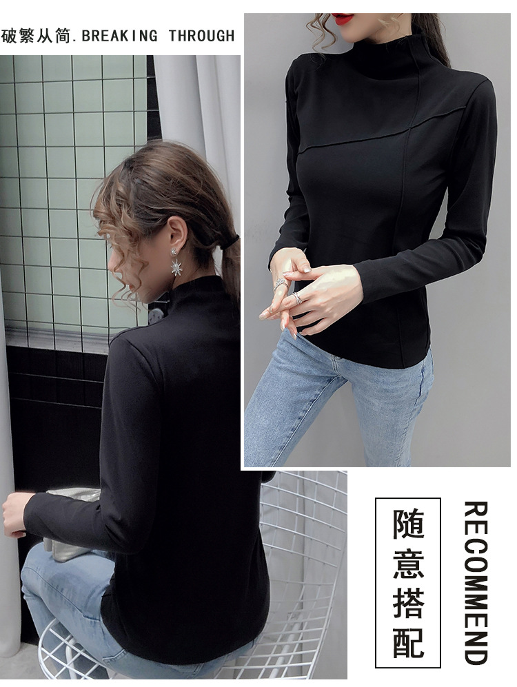 Thermal Clothes Women's Autumn and Winter plus Size Turtleneck Bottoming Shirt Long Sleeves Outerwear Tshirt Women Thermal Clothes Women's Autumn and Winter plus Size Turtleneck Bottoming Shirt Long Sleeves Outerwear Tshirt Women