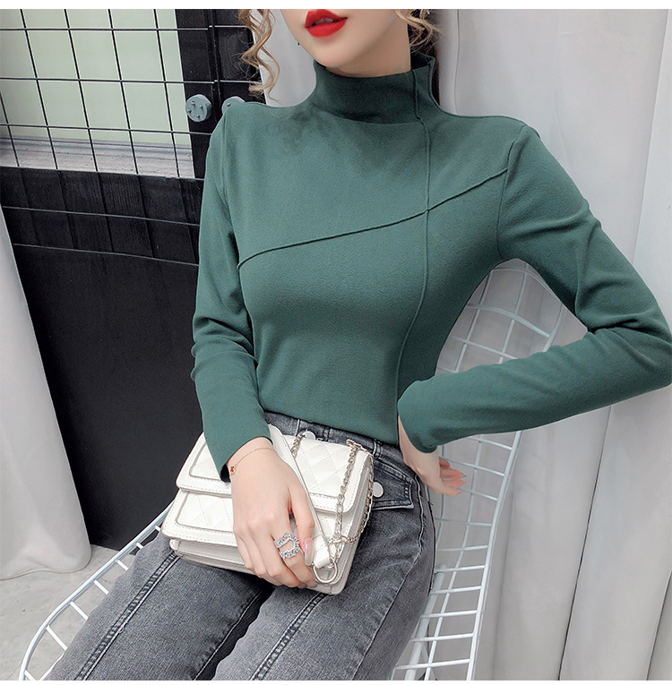 Thermal Clothes Women's Autumn and Winter plus Size Turtleneck Bottoming Shirt Long Sleeves Outerwear Tshirt Women Thermal Clothes Women's Autumn and Winter plus Size Turtleneck Bottoming Shirt Long Sleeves Outerwear Tshirt Women