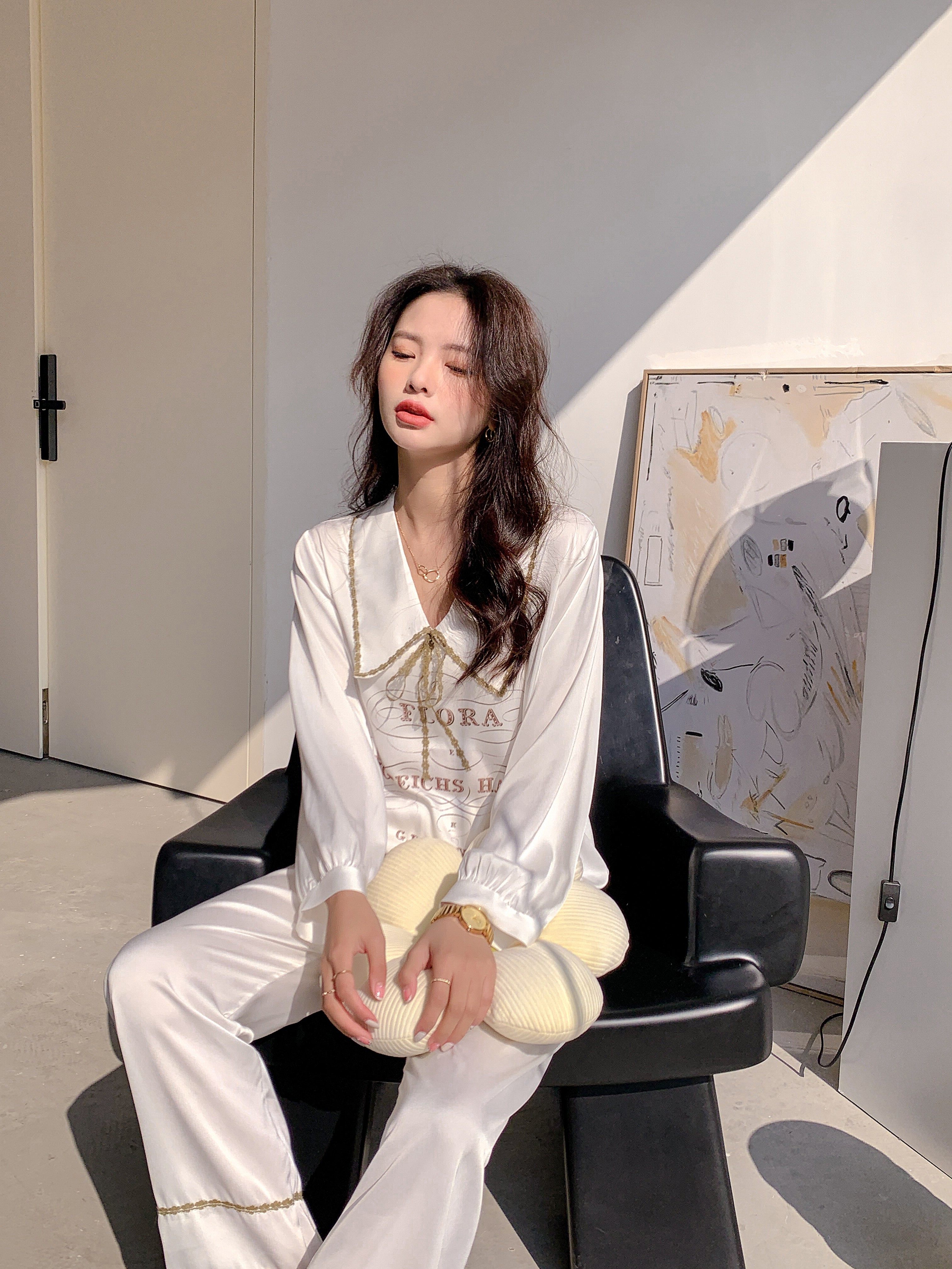 Fall 2021 women clothes new style silk pajamas women sleepwe