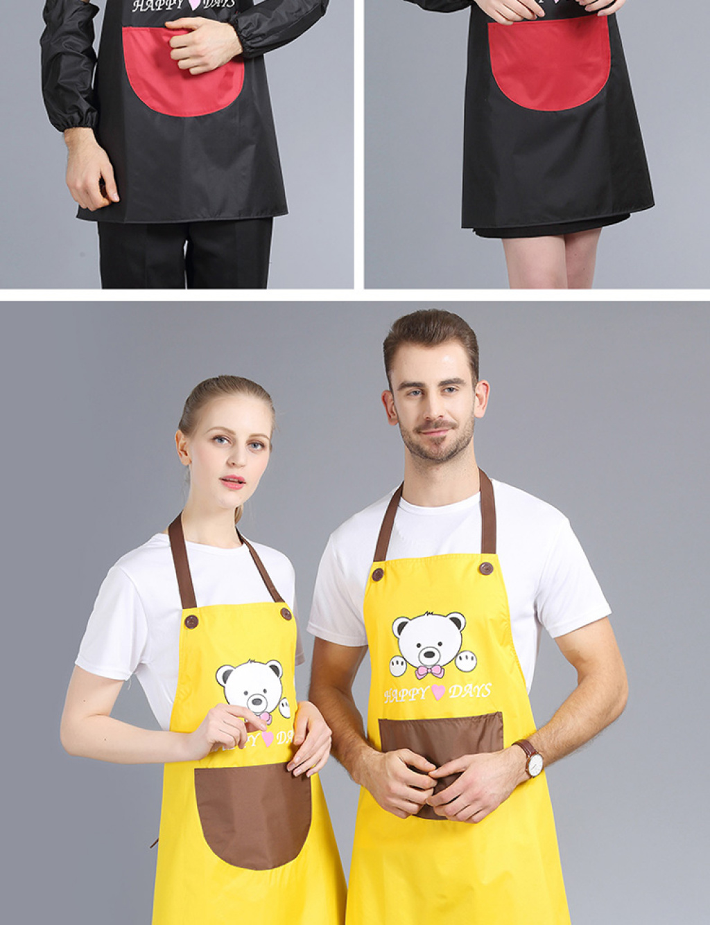 Korean Fashion Apron, Home Kitchen Milk Tea Shop Manicure Waterproof Adult Men's and Women's Work Clothes Apron with Knife and Fork Patterns Korean Fashion Apron, Home Kitchen Milk Tea Shop Manicure Waterproof Adult Men's and Women's Work Clothes Apron with Knife and Fork Patterns