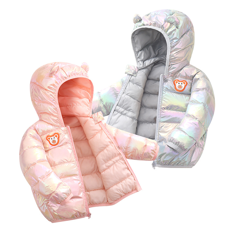 off-Season Children&#039;s Lightweight down Cotton-Padded Coat Girls&#039; Winter Colorful Cotton-Padded Coat Baby Winter Clothes Kids Coat Men&#039;s Flashing Light