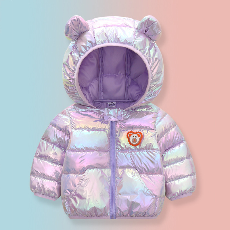 off-Season Children&#039;s Lightweight down Cotton-Padded Coat Girls&#039; Winter Colorful Cotton-Padded Coat Baby Winter Clothes Kids Coat Men&#039;s Flashing Light