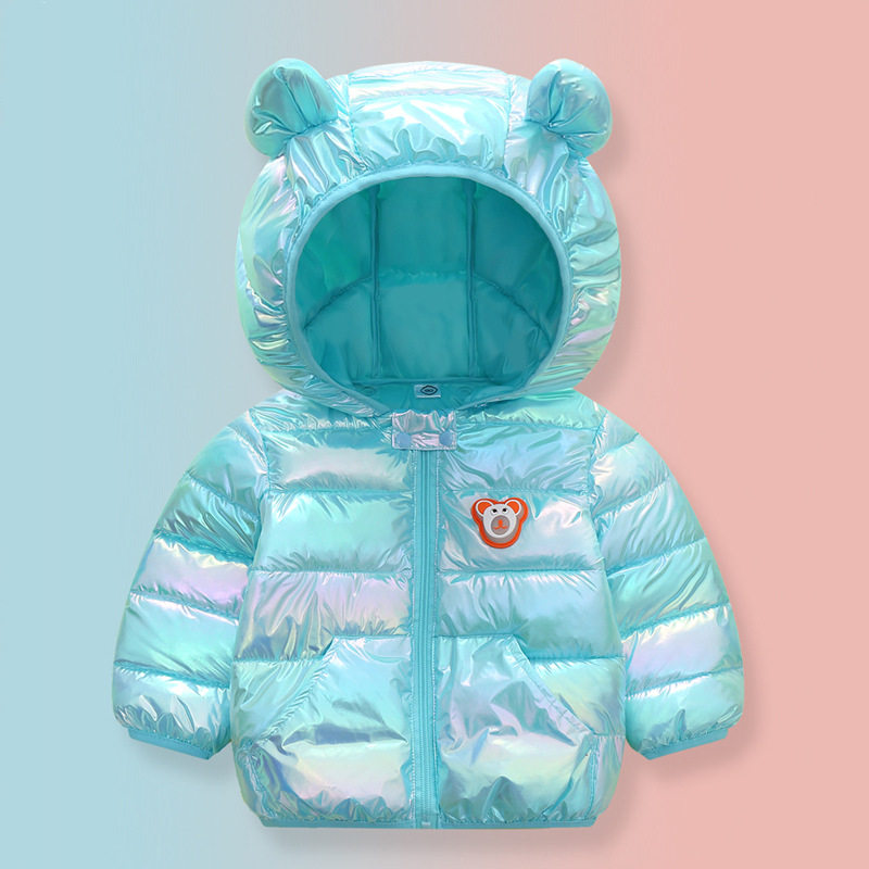 off-Season Children&#039;s Lightweight down Cotton-Padded Coat Girls&#039; Winter Colorful Cotton-Padded Coat Baby Winter Clothes Kids Coat Men&#039;s Flashing Light