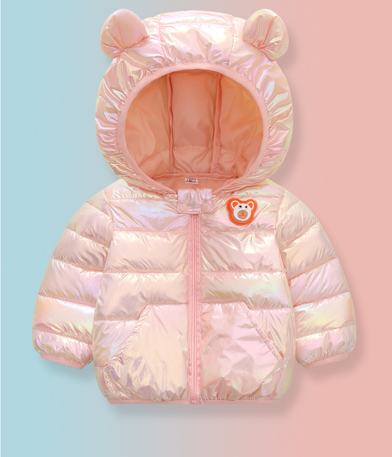 off-Season Children's Lightweight down Cotton-Padded Coat Girls' Winter Colorful Cotton-Padded Coat Baby Winter Clothes Kids Coat Men's Flashing Light