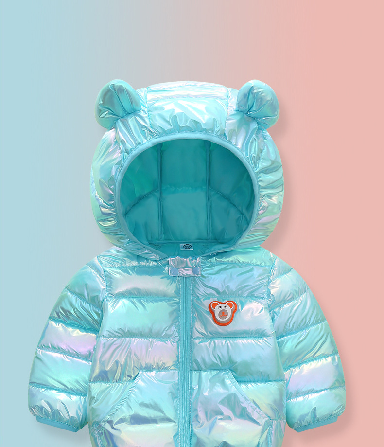 off-Season Children's Lightweight down Cotton-Padded Coat Girls' Winter Colorful Cotton-Padded Coat Baby Winter Clothes Kids Coat Men's Flashing Light