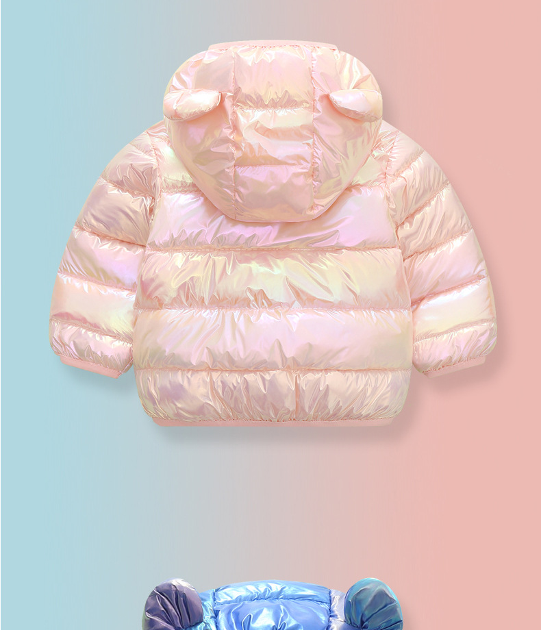 off-Season Children's Lightweight down Cotton-Padded Coat Girls' Winter Colorful Cotton-Padded Coat Baby Winter Clothes Kids Coat Men's Flashing Light
