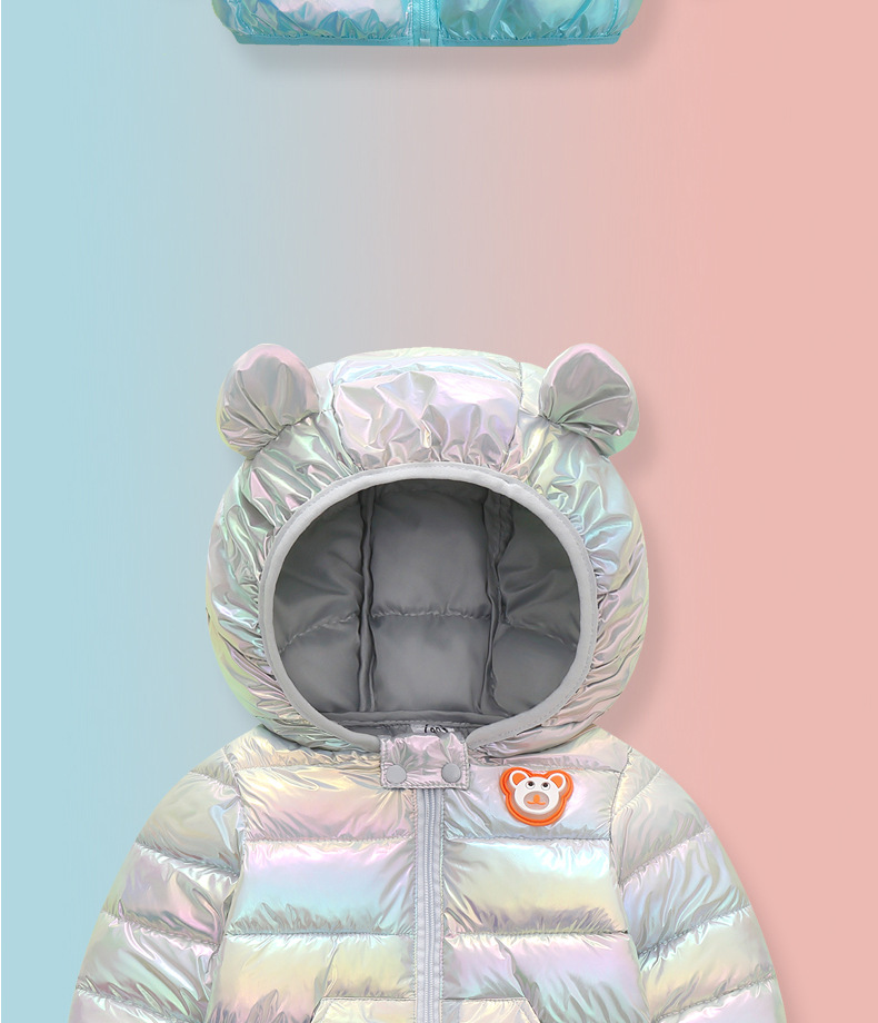 off-Season Children's Lightweight down Cotton-Padded Coat Girls' Winter Colorful Cotton-Padded Coat Baby Winter Clothes Kids Coat Men's Flashing Light