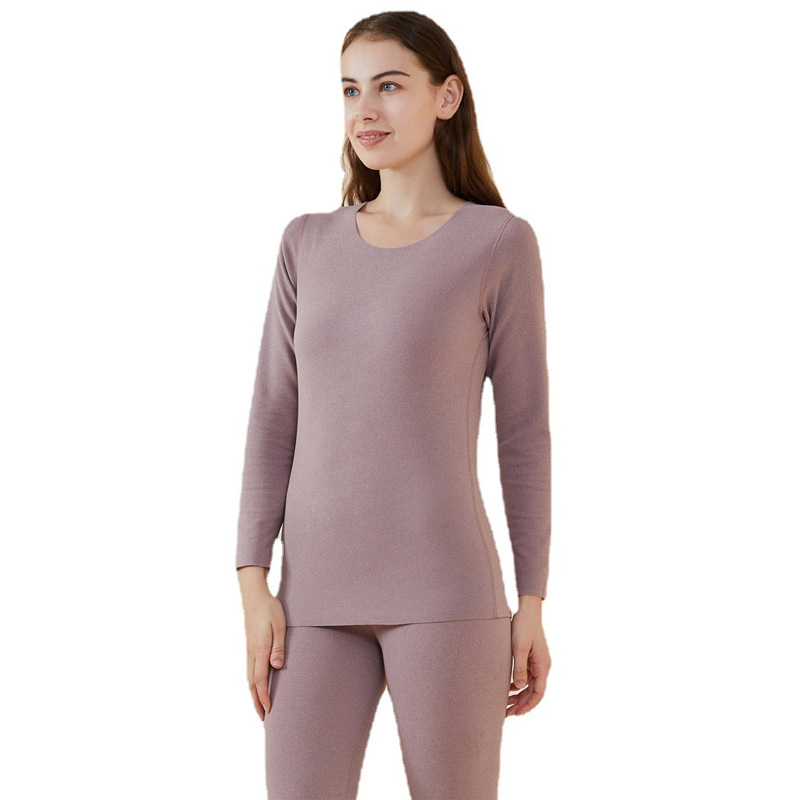 Dralon Hot Couple Underwear Women&#039;s Dralon Traceless Thickening Bottoming Autumn Clothes Winter Two-Color Warm Men&#039;s Cotton Jersey