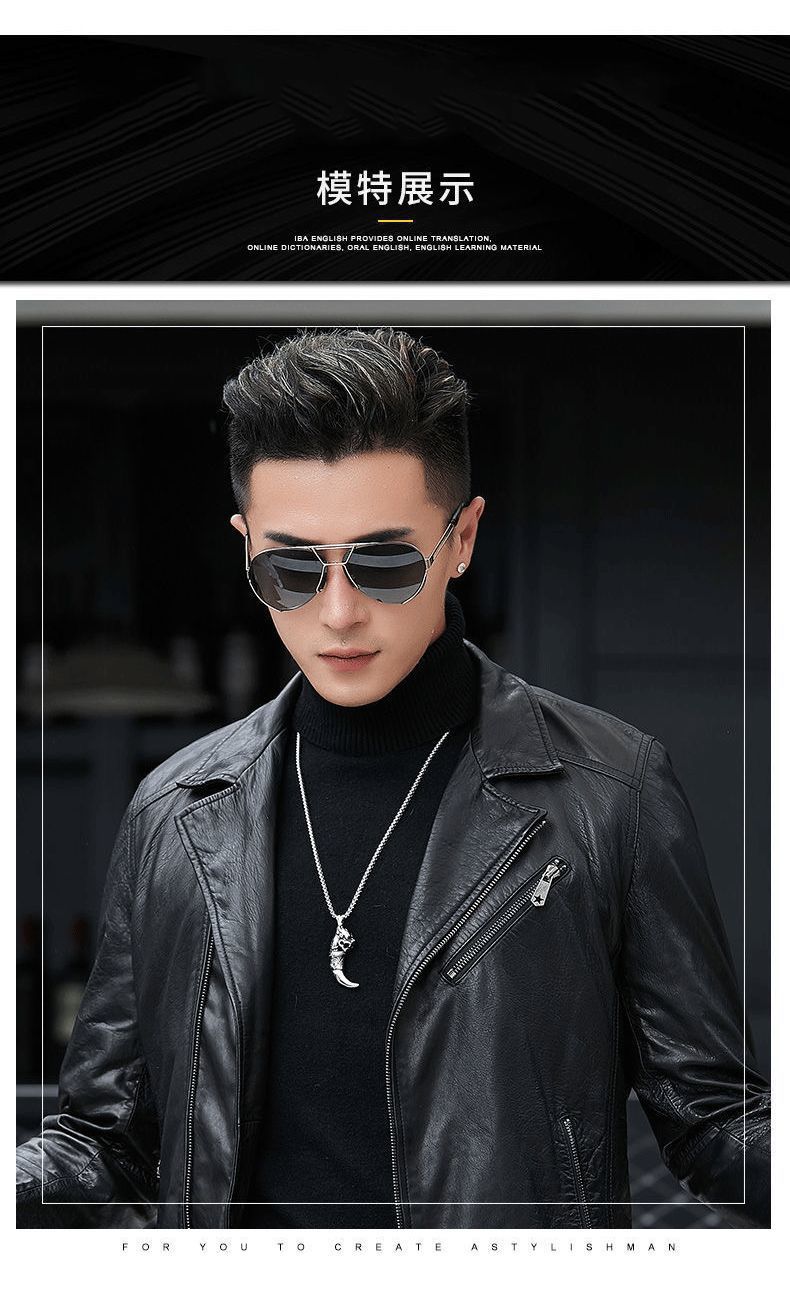 202 Autumn New Haining Sheep Genuine Leather Clothes Men's Slim Single Leather Jacket Casual Suit Collar Coat Fashion 202 Autumn New Haining Sheep Genuine Leather Clothes Men's Slim Single Leather Jacket Casual Suit Collar Coat Fashion