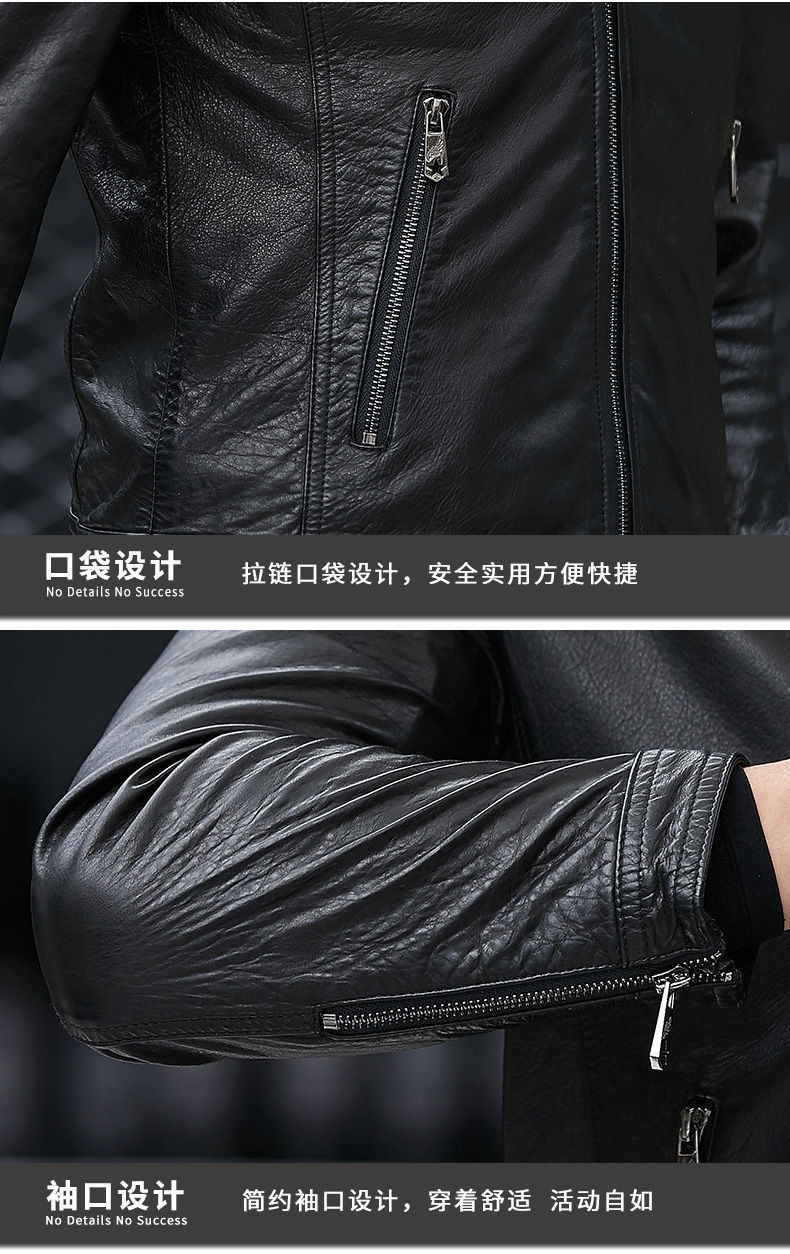 202 Autumn New Haining Sheep Genuine Leather Clothes Men's Slim Single Leather Jacket Casual Suit Collar Coat Fashion 202 Autumn New Haining Sheep Genuine Leather Clothes Men's Slim Single Leather Jacket Casual Suit Collar Coat Fashion