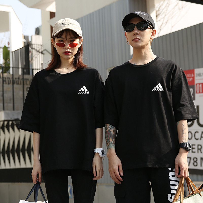 Summer Sports ShortSleeved Men&#039;s Tshirt Fashion Brand Solid Color Half Sleeve Loose Couple Outfit Clothes Unisex Wear
