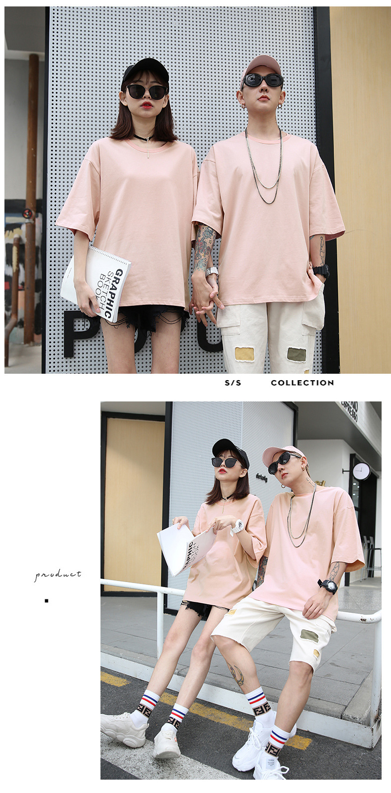 Summer Sports ShortSleeved Men's Tshirt Fashion Brand Solid Color Half Sleeve Loose Couple Outfit Clothes Unisex Wear
