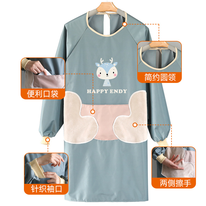Women&#039;s Household Kitchen Korean Cartoon Fashion Coverall Waterproof Men&#039;s and Women&#039;s Work Clothes Coverall Adult Whole