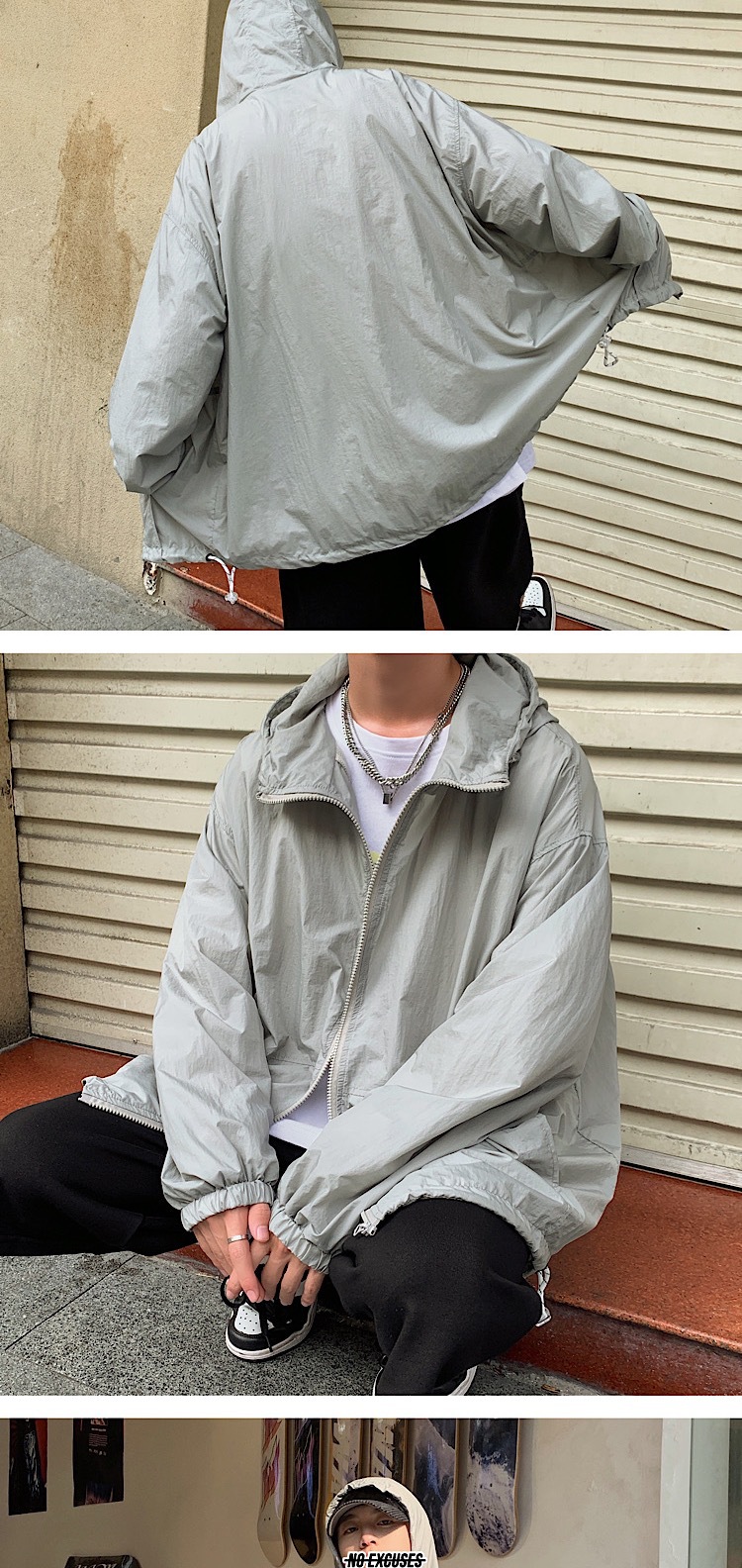 Fashion Summer New Men's Simplicity Hooded Solid Color Sun Protection Clothing Student Loose SunProof Clothes Thin Coat