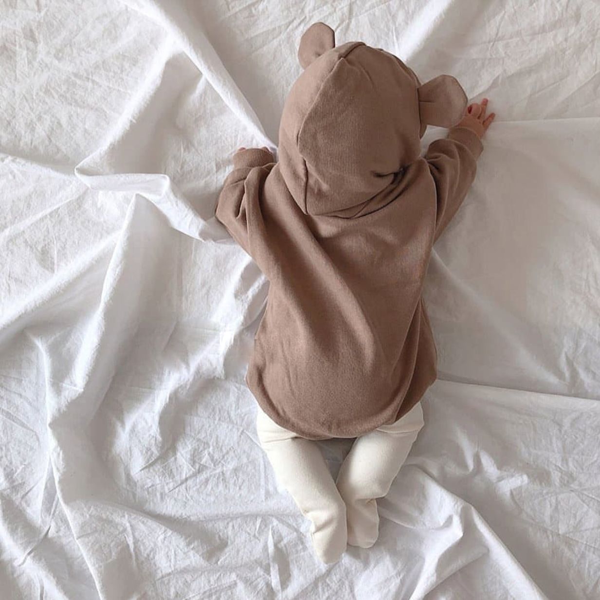 and Autumn Baby Cute Bear Crawling Clothes Men and Women Baby LongSleeved Hooded Sweater Baby Bodysuit OnePiece Romper