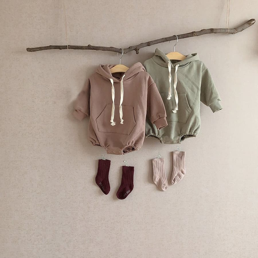 and Autumn Baby Cute Bear Crawling Clothes Men and Women Baby LongSleeved Hooded Sweater Baby Bodysuit OnePiece Romper