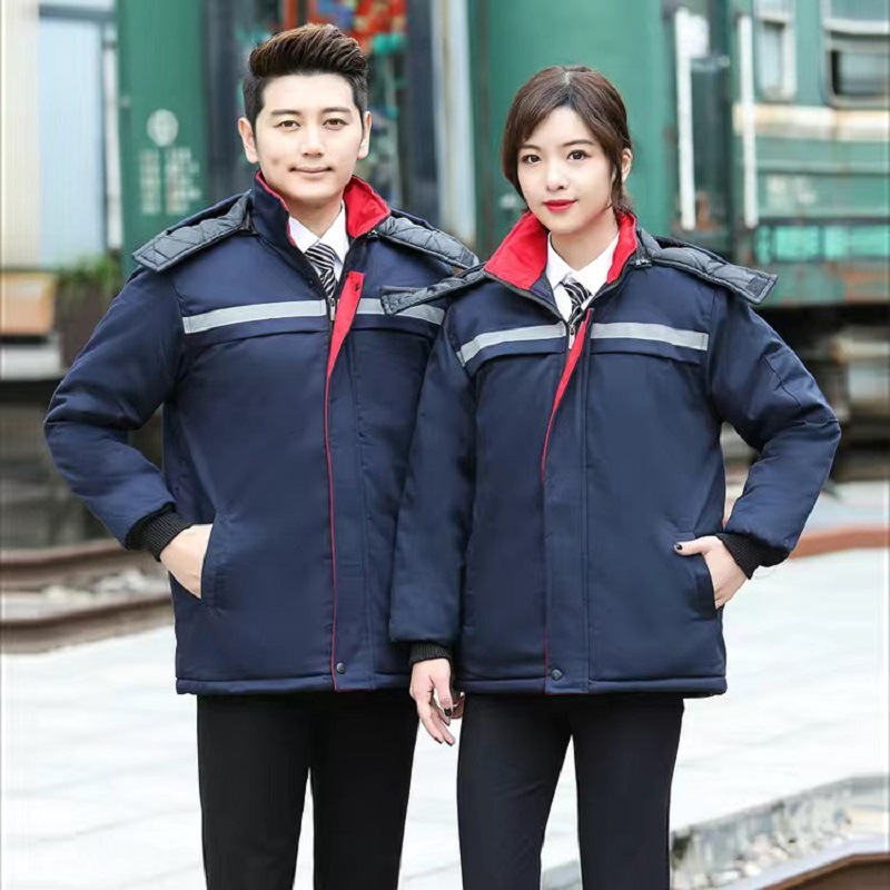 Work Clothes Cotton-Padded Coat Men&#039;s Winter Thick Cotton-Padded Coat Workwear Cold Protective Clothing Labor Insurance Cotton-Padded Coat Garage Work Suit Warm-Keeping Cotton Clothing