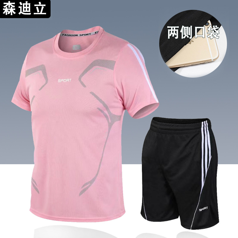shortsleeved shorts men&#039;s sportswear loose breathable running fitness basketball training suit quick dry clothes