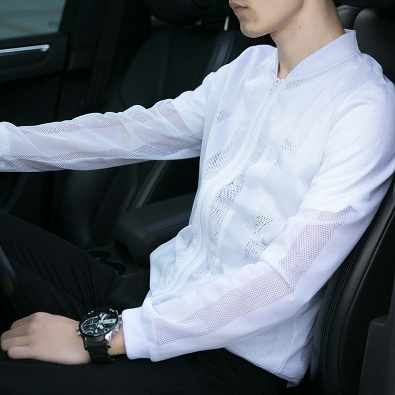 Sun Protection Clothing Men&#039;s Korean-Style Ultra-Thin Coat Breathable Trendy Summer New plus Size Hollow-out Sun Clothes