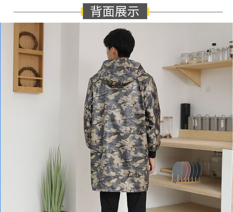 Adult Outdoor Wear Men's and Women's Camouflage Work Clothes Labor Protection Kitchen Waterproof Long Sleeve Apron