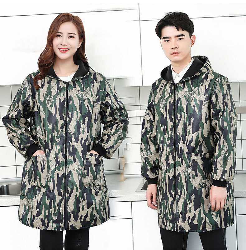 Adult Outdoor Wear Men's and Women's Camouflage Work Clothes Labor Protection Kitchen Waterproof Long Sleeve Apron