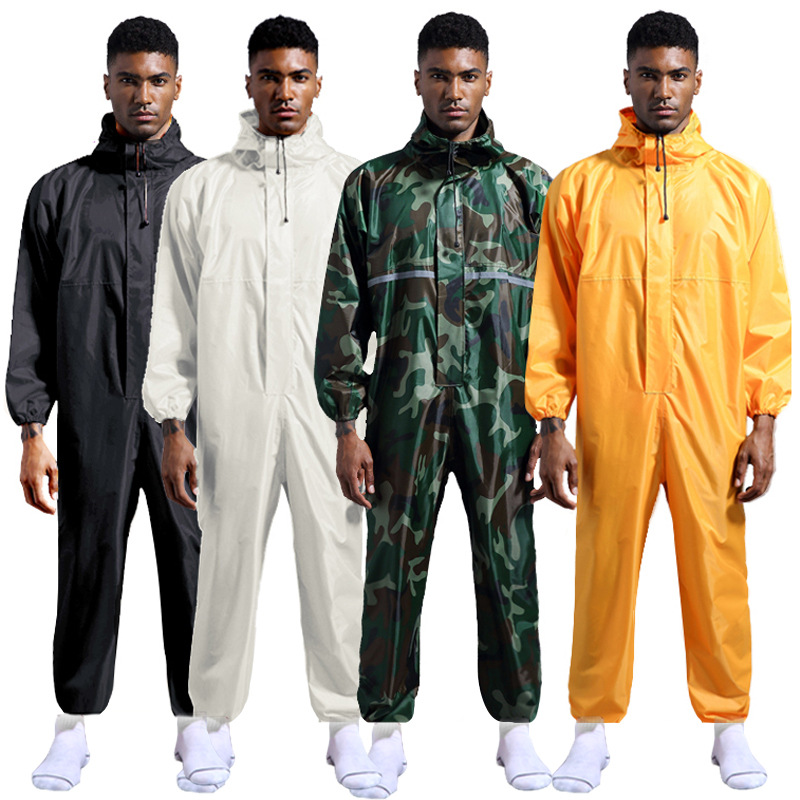 clothing and rainproof labor insurance allbody coat with cap spray paint polish raincoat working clothes men and women
