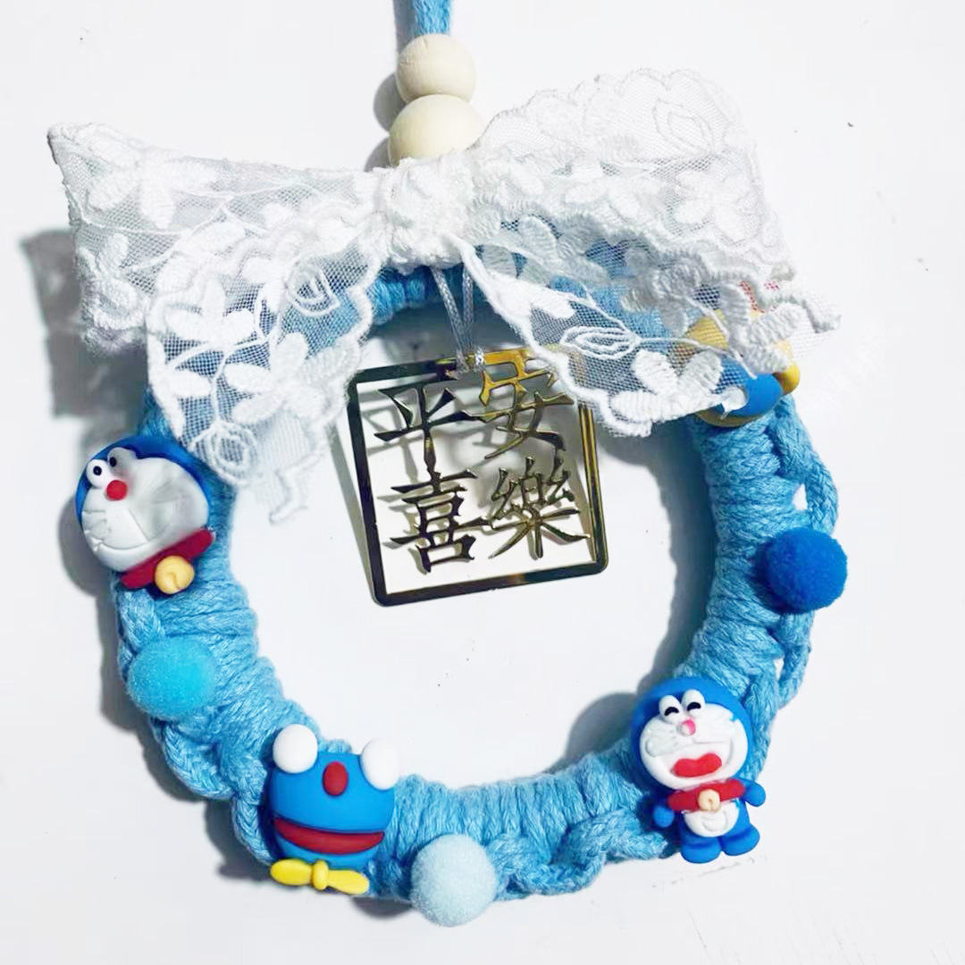 Tiktok Handmade DIY Rope Knitting Ping An Xi Le Automobile Hanging Ornament Material Package Creative Blessing Ornaments inside Car Protective Talisman
