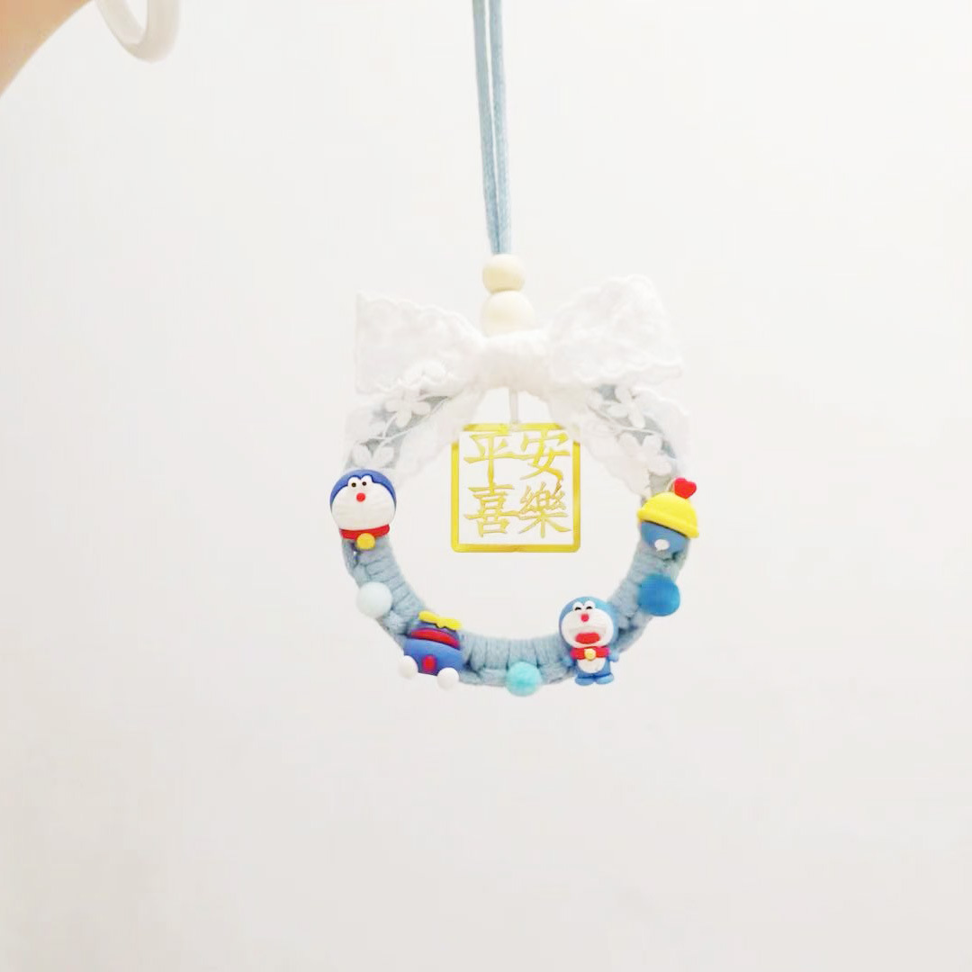 Tiktok Handmade DIY Rope Knitting Ping An Xi Le Automobile Hanging Ornament Material Package Creative Blessing Ornaments inside Car Protective Talisman