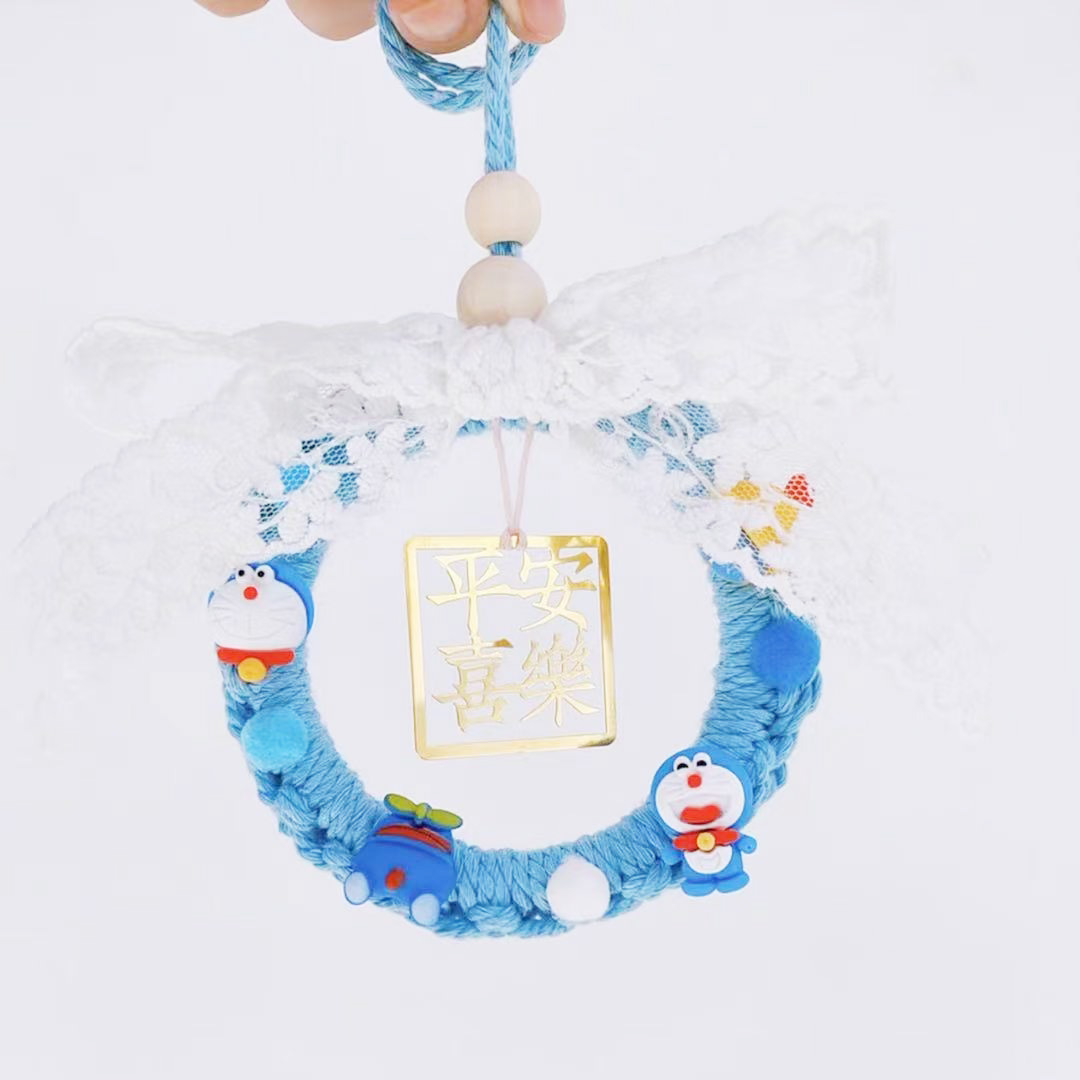 Tiktok Handmade DIY Rope Knitting Ping An Xi Le Automobile Hanging Ornament Material Package Creative Blessing Ornaments inside Car Protective Talisman