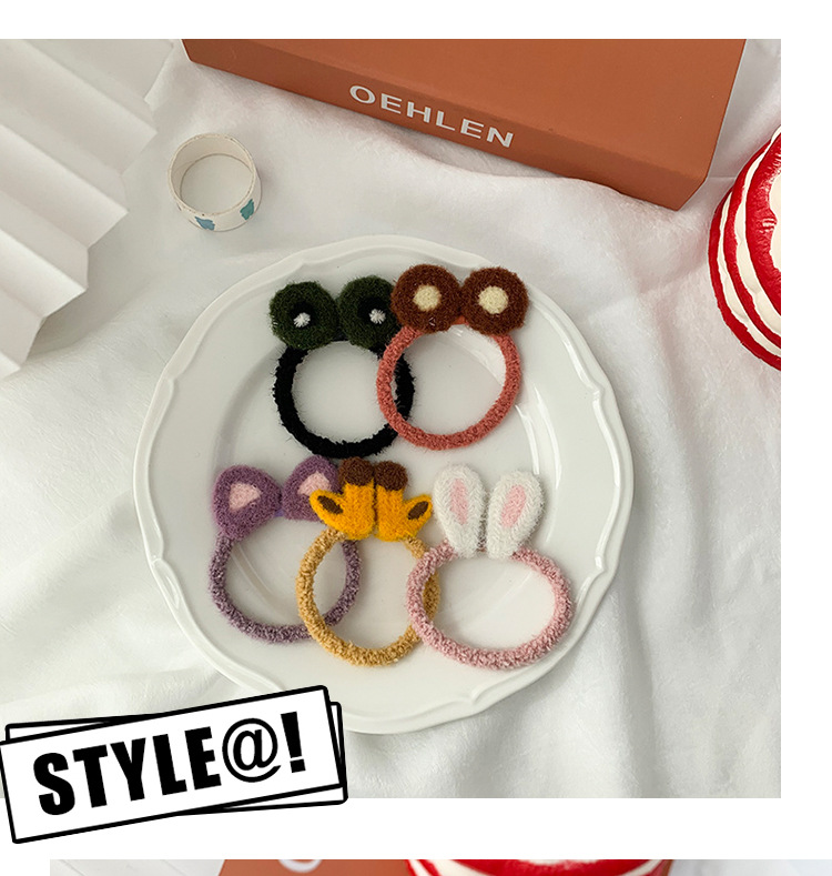 Online Influencer Plush Cute Knitting Cartoon Hair Rope Hair Rope Female Korean Ins Sweet Girl Temperament Rubber Band Female Hair-Binding