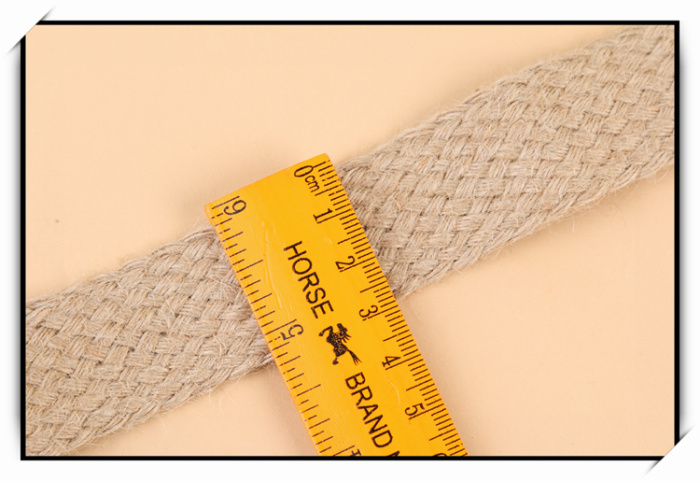 Manufacturer direct shot jute knitting rope DIY decorative flat hemp flat hemp rope lace ribbon
