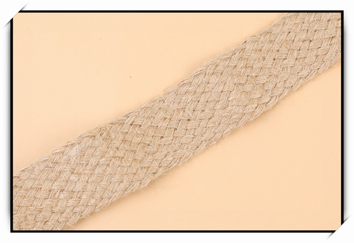 Manufacturer direct shot jute knitting rope DIY decorative flat hemp flat hemp rope lace ribbon