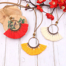 Europe and America Cross Border New Rainbow Tassel Necklace for Women Niche Design Creative Handmade Rope Knitting Accessories Wholesale Europe and America Cross Border New Rainbow Tassel Necklace for Women Niche Design Creative Handmade Rope Knitting Accessories Wholesale
