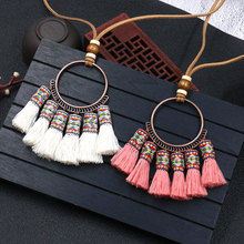Europe and America Cross Border New Rainbow Tassel Necklace for Women Niche Design Creative Handmade Rope Knitting Accessories Wholesale Europe and America Cross Border New Rainbow Tassel Necklace for Women Niche Design Creative Handmade Rope Knitting Accessories Wholesale