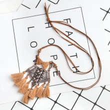 Europe and America Cross Border New Rainbow Tassel Necklace for Women Niche Design Creative Handmade Rope Knitting Accessories Wholesale Europe and America Cross Border New Rainbow Tassel Necklace for Women Niche Design Creative Handmade Rope Knitting Accessories Wholesale