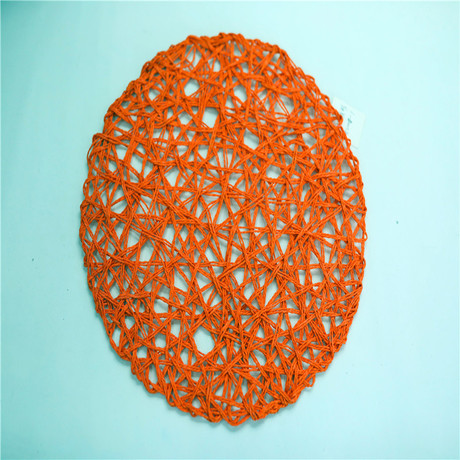 Pure manual knitting double wooden paper table mat circular knitting mat straw rope net mat paper random mat shooting props