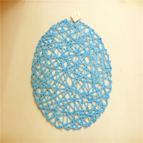 Pure manual knitting double wooden paper table mat circular knitting mat straw rope net mat paper random mat shooting props