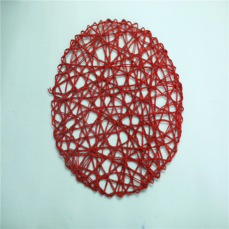 Pure manual knitting double wooden paper table mat circular knitting mat straw rope net mat paper random mat shooting props