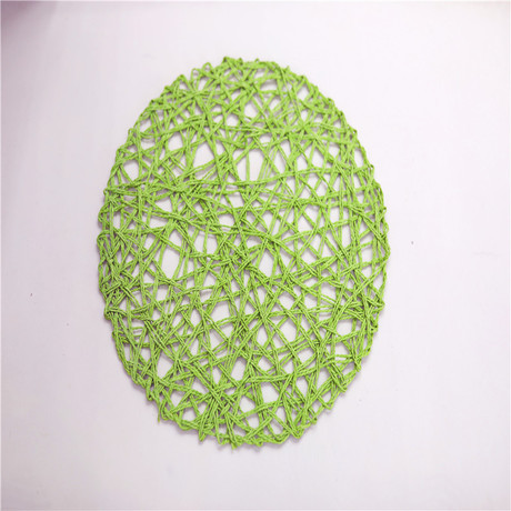 Pure manual knitting double wooden paper table mat circular knitting mat straw rope net mat paper random mat shooting props