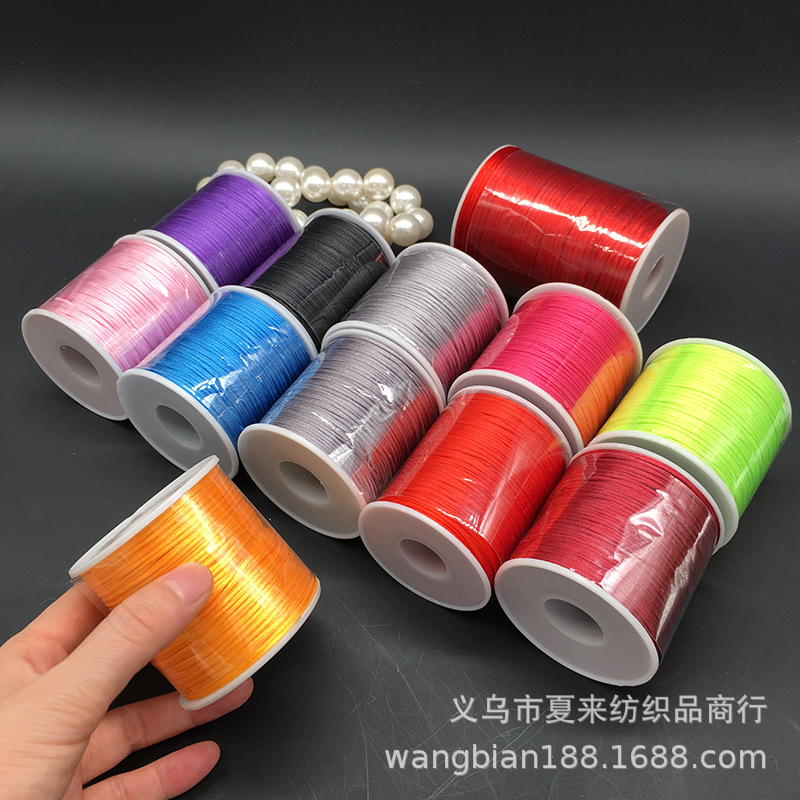 Yiwu China knot line 7 1.5mm Korean silk red rope DIY knitting accessories wholesale 100 meters
