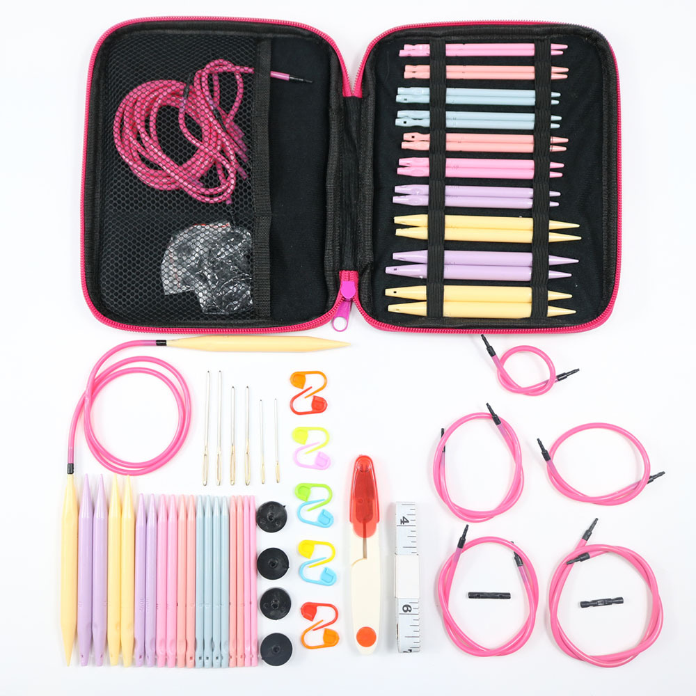 Crochet Sweater Knitting Tool Sweater Ring Needle Plastic Detachable Change Rope 42pcs Cyclic Knitting Needle with Accessory Bag Crochet Sweater Knitting Tool Sweater Ring Needle Plastic Detachable Change Rope 42pcs Cyclic Knitting Needle with Accessory Bag