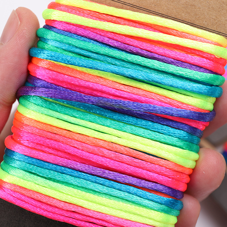 Manufacturers direct colorful gradual hand rope knitting line diy hand knitting bracelet pendant jewelry decoration
