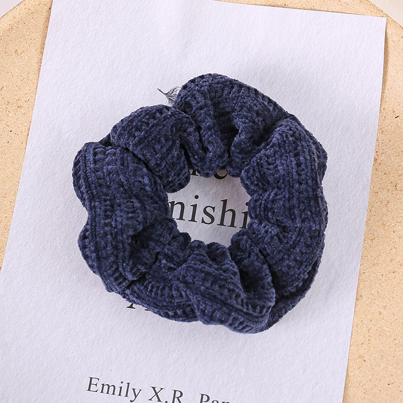 Korean Internet Celebrity Hand-Woven Large Intestine Hair Band Simple Knitting Head Rope for Women Pure Color Minimal Versatile Headdress Flower