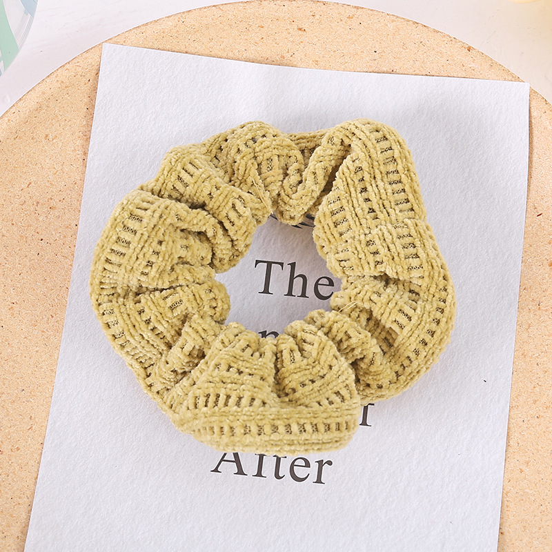 Korean Internet Celebrity Hand-Woven Large Intestine Hair Band Simple Knitting Head Rope for Women Pure Color Minimal Versatile Headdress Flower